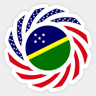 Solomon Islander American Multinational Patriot Flag Series Sticker